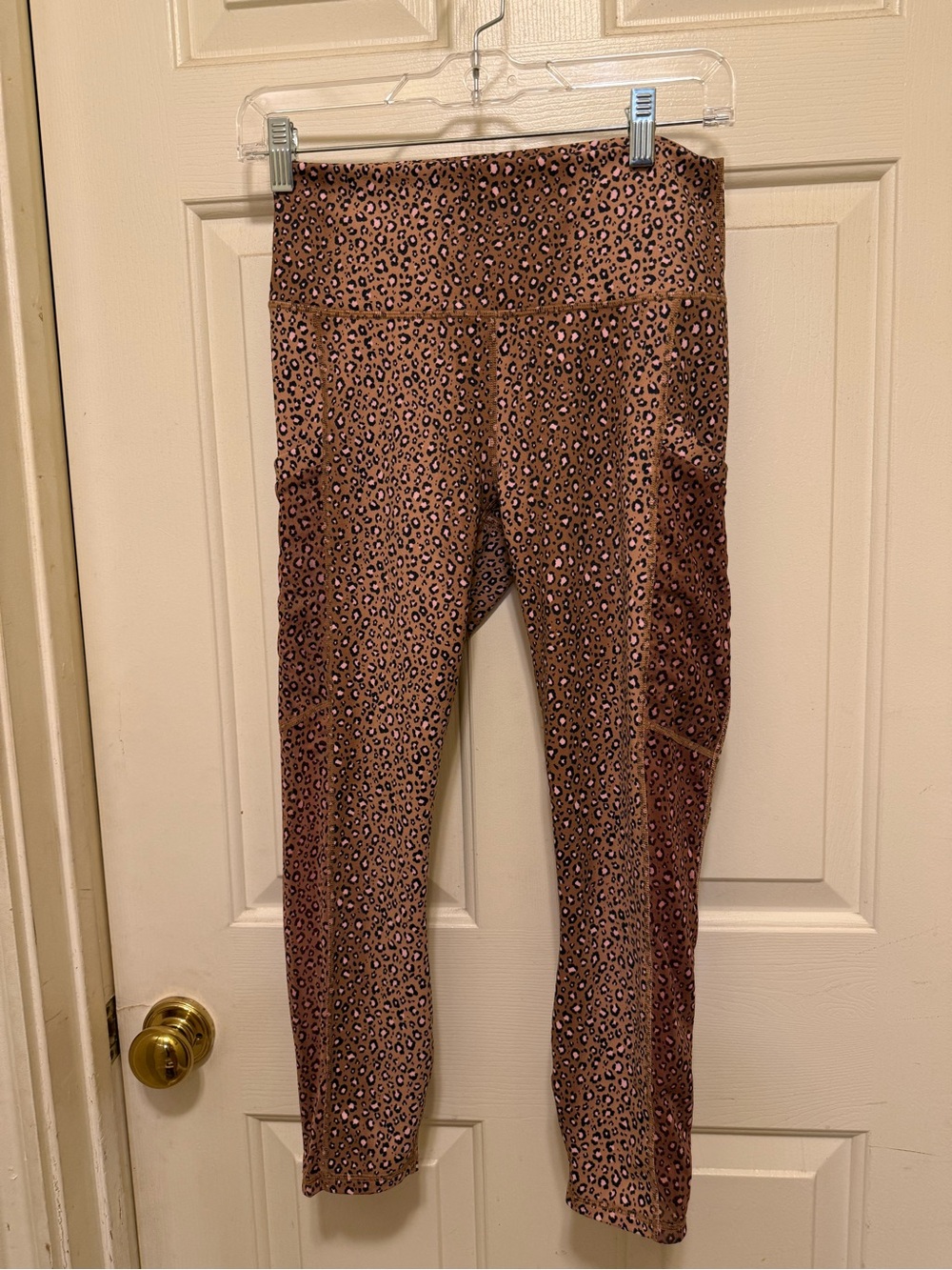 Fabletics High-Rise Leopard Print Leggings in Brown and Black